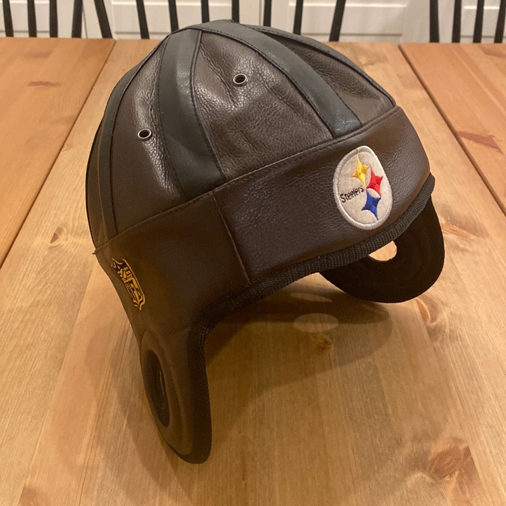 Vintage Reebok Pittsburgh Steelers Faux Leather Helmet Hat
